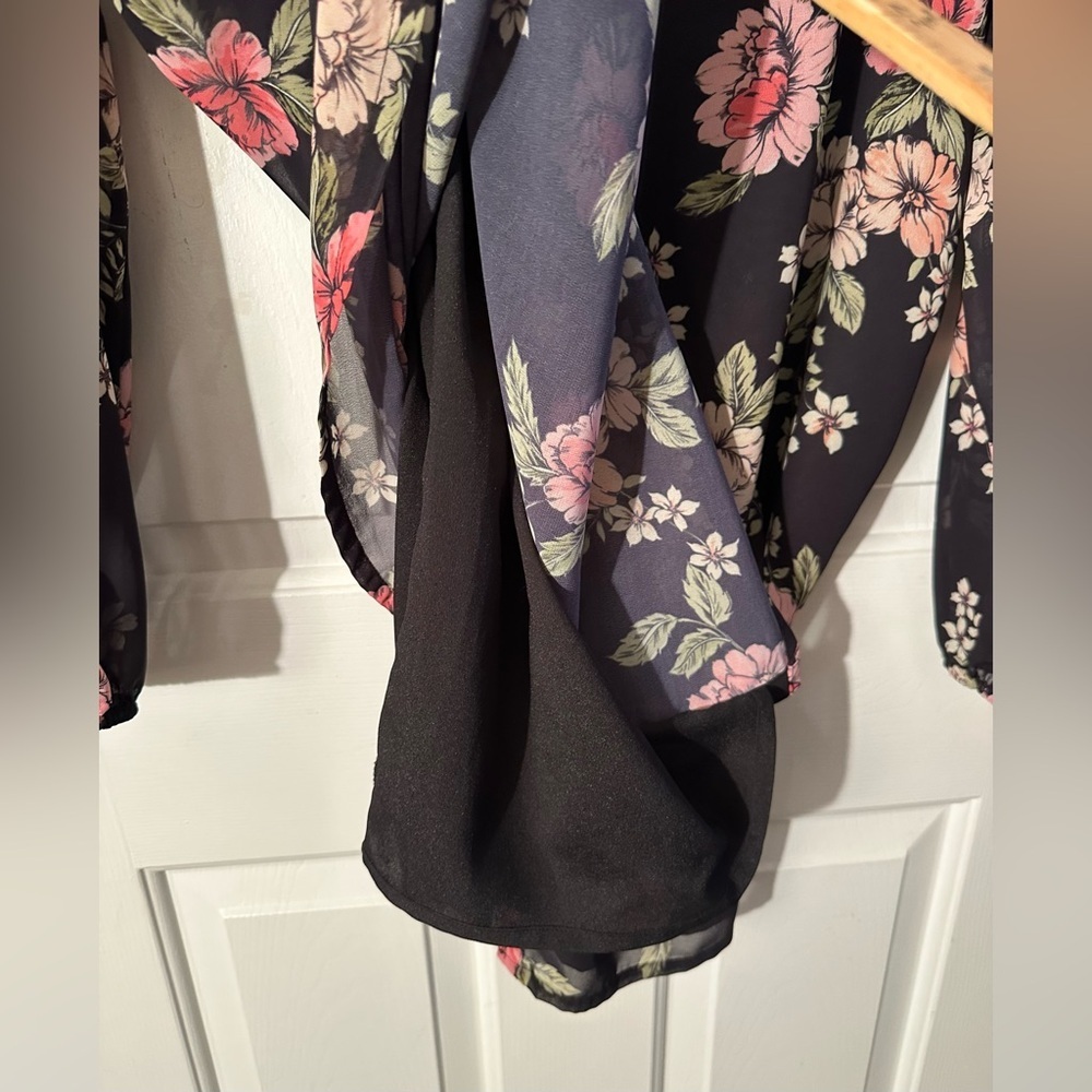 YUMI KIM Anthro ASTORIA XLP Petite Feminine Romantic Dress Floral Smocked Black - Picture 14 of 16